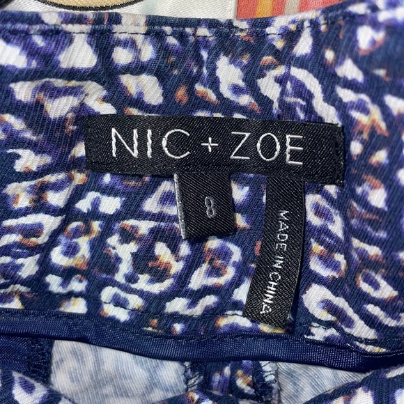 NIC+ZOE Blue and White Patterned Track Pants - Picture 7 of 9